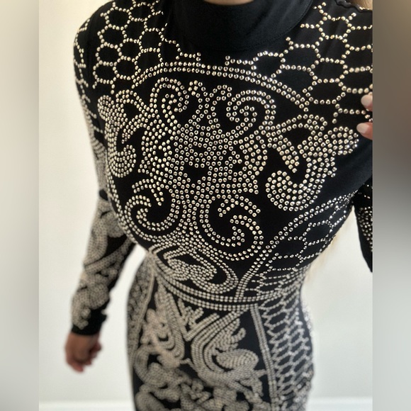 Mockneck long sleeve midi dress - Picture 3 of 5